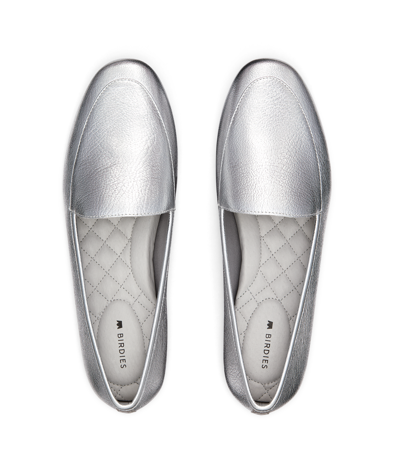 hover | top view of the Vesper loafer in Silver Leather