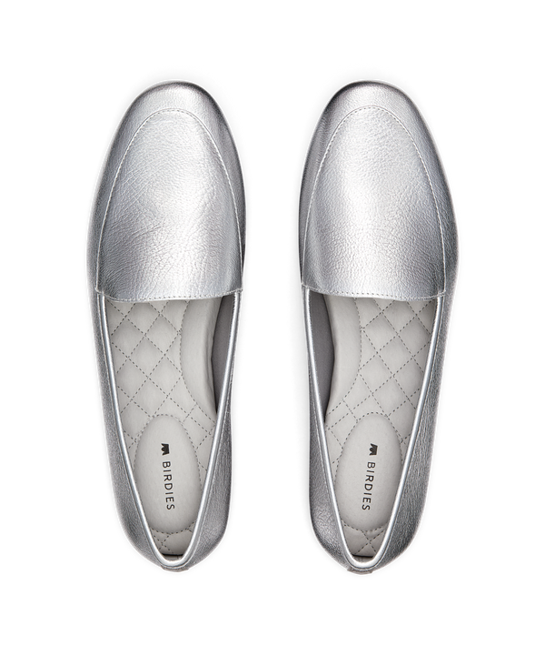 Silver top metallic flats