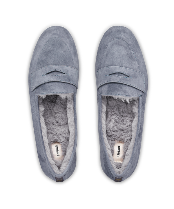 Birdies The Swift Dove Grey Faux Fur online Slip On Shoes