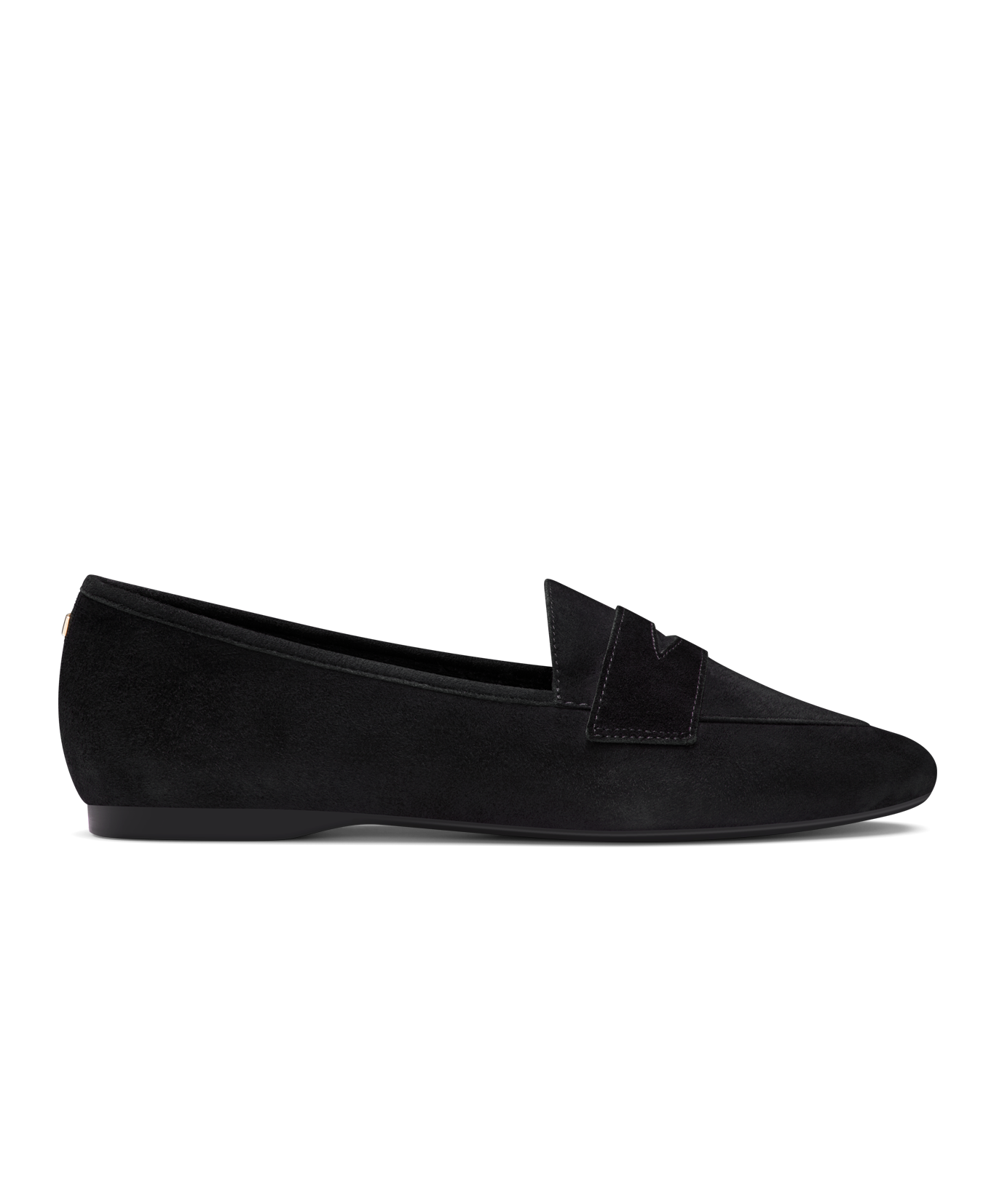 side view of the vesper in black faux fur