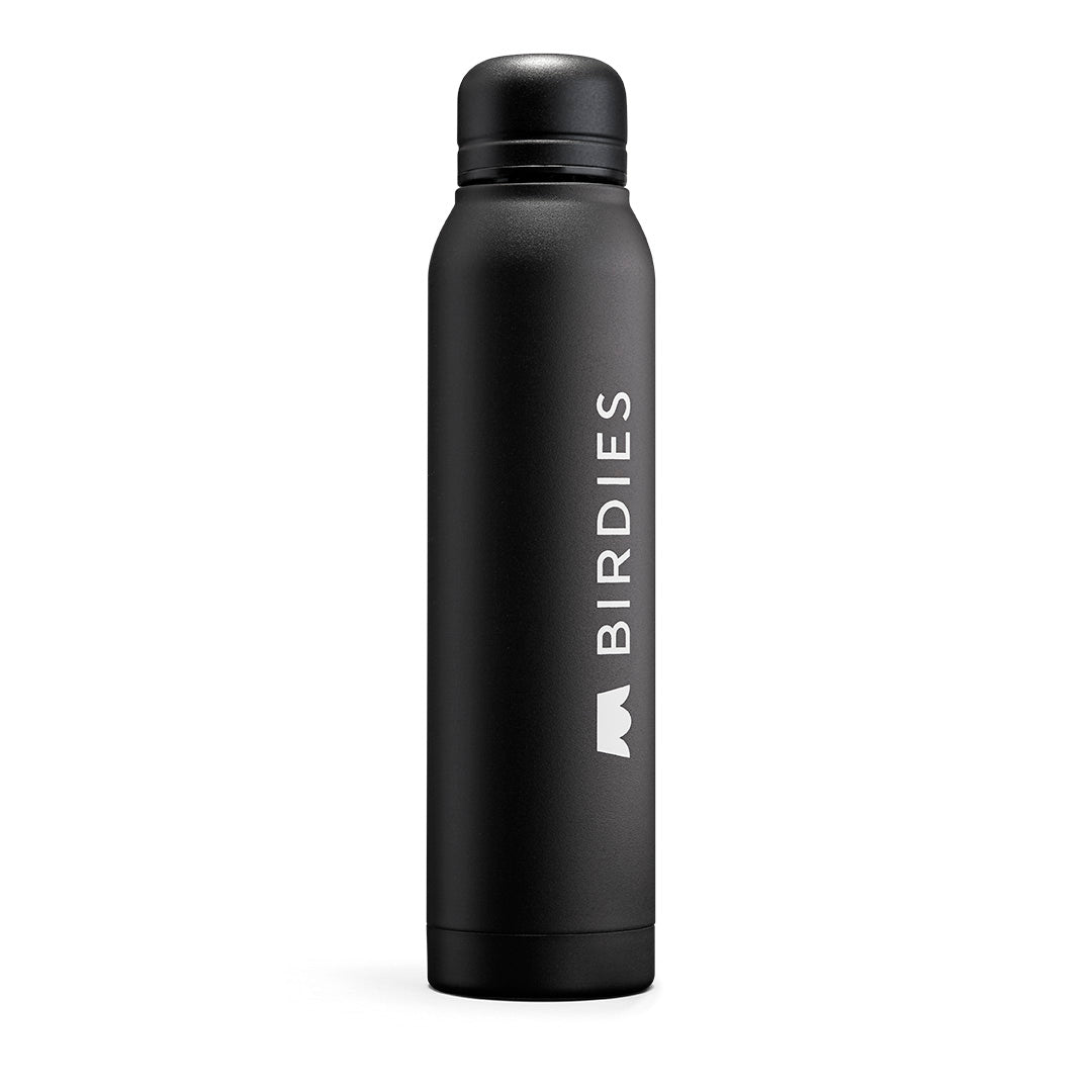 birdies water bottle with name and logo