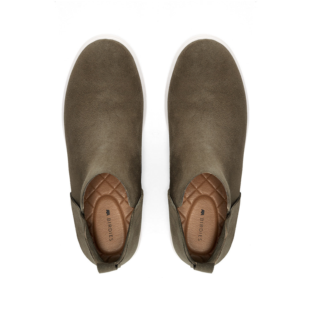 Women's ankle bootie - Falcon in water resistant olive green suede