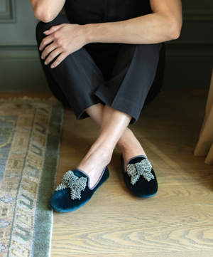 The Starling Monaco Bow - Royal Green Velvet