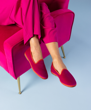Birdies The Heron Velvet Loafers, Womens, 7.5, Hot Pink Birdies The Heron Velvet Loafers, Womens, 7.5, Hot Pink