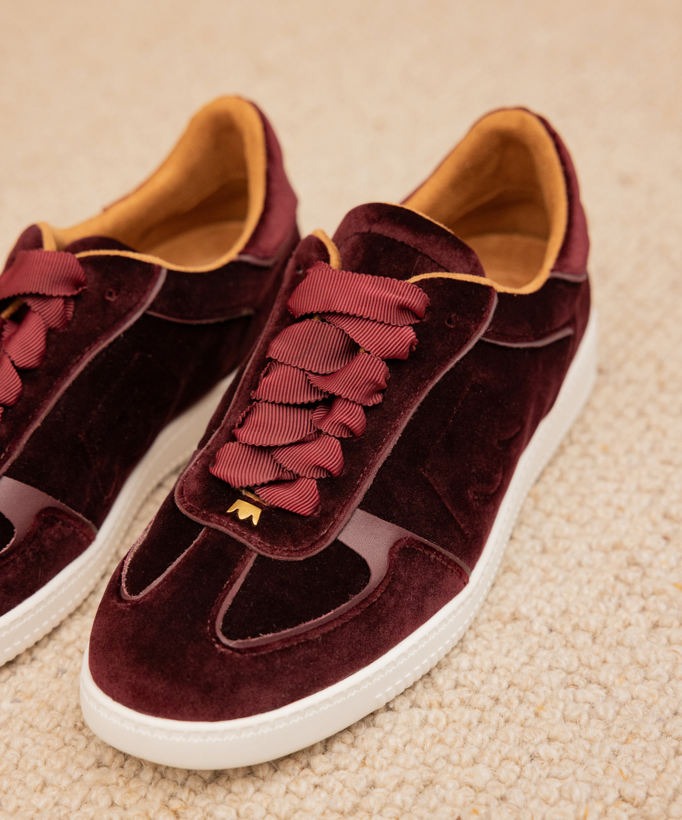 The Jay Sneaker - Burgundy Velvet