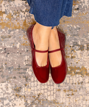 The Hummingbird  Mary Jane - Burgundy Patent