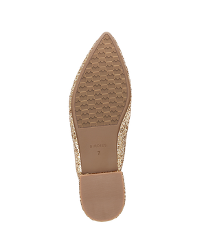 bottom view of the Swan mule in Golden Jeweled Sparkle