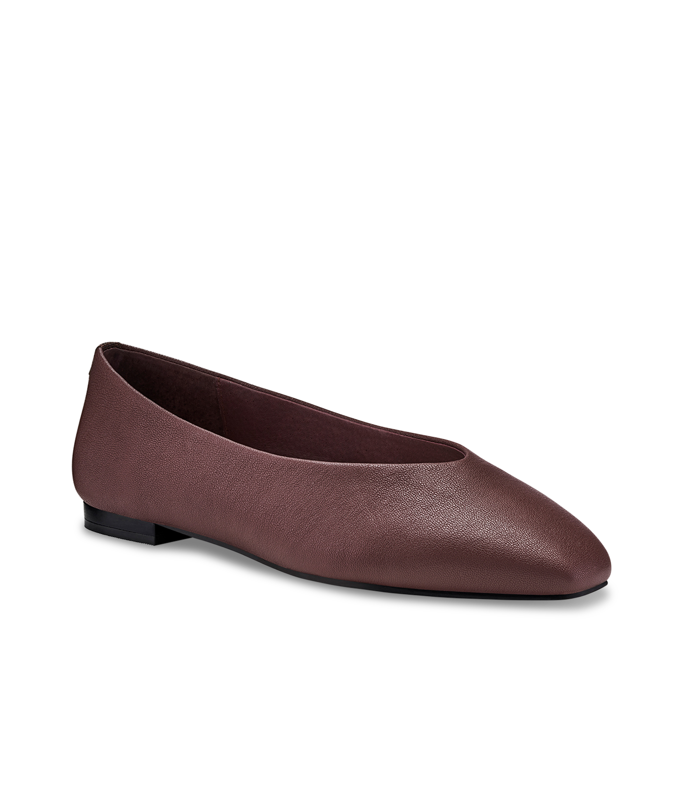 front 3/4 view of the Crane in Port (maroon) leather