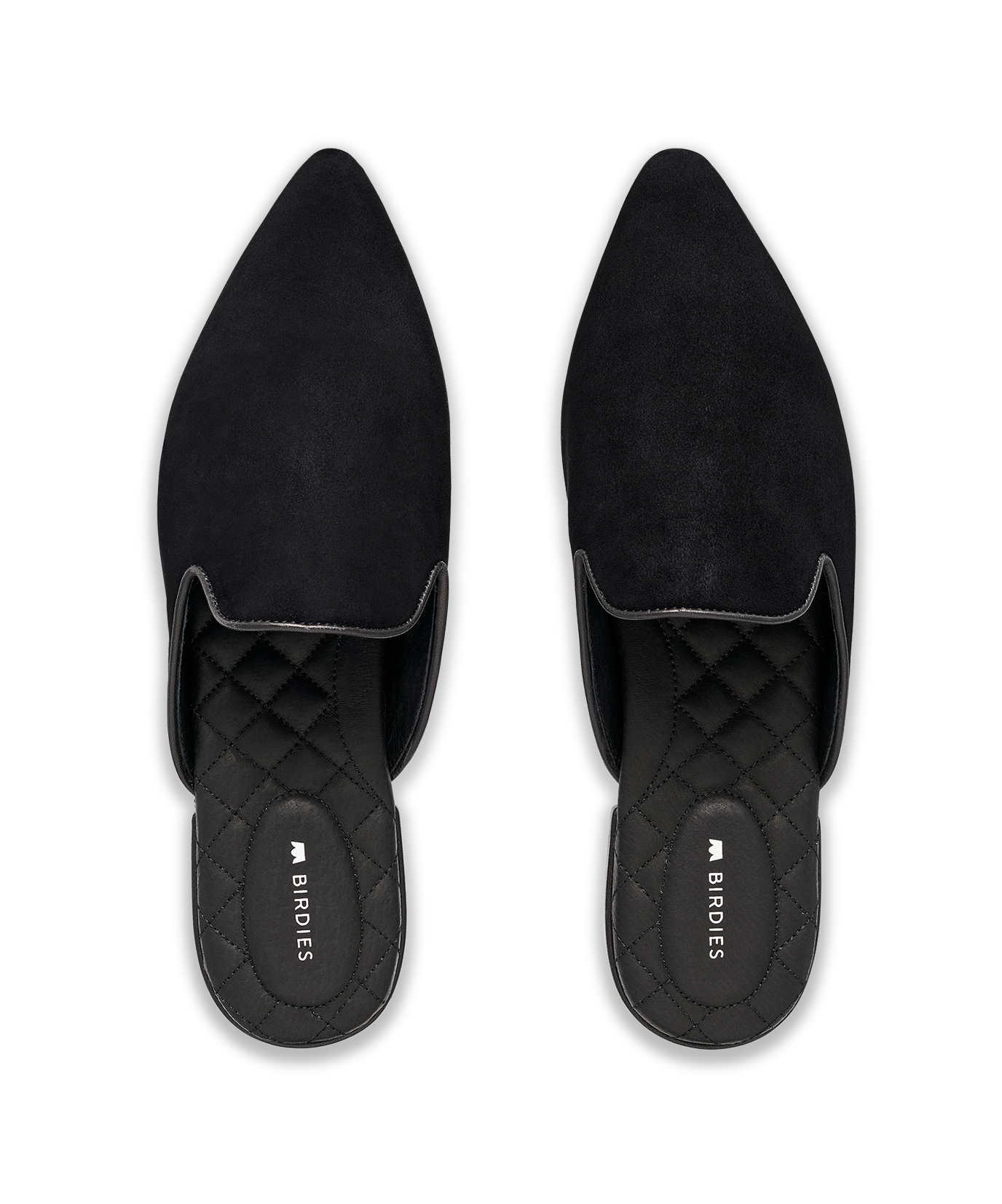 hover | top view of the Dove in Black Suede