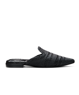 side view of the Dove in Black Woven