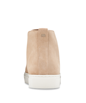 back view of the Falcon in Oat (light tan) Suede