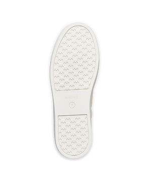 bottom view of the Falcon in Oat (light tan) Suede