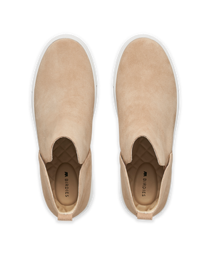 hover | top view of the Falcon in Oat (light tan) Suede