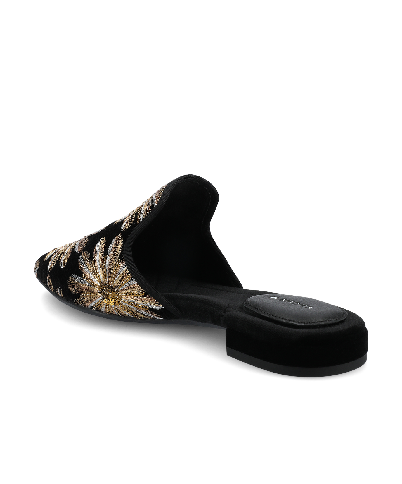 The Goldfinch 15 Mule - Black Gold Starburst Velvet
