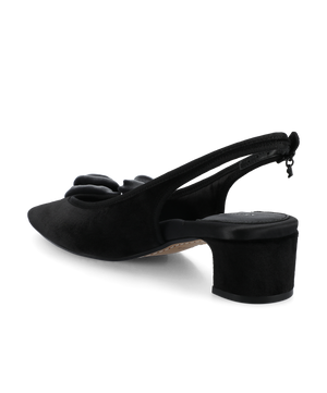 The Goldfinch 40 Slingback Flower - Black Velvet