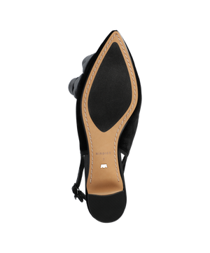 The Goldfinch 40 Slingback Flower - Black Velvet