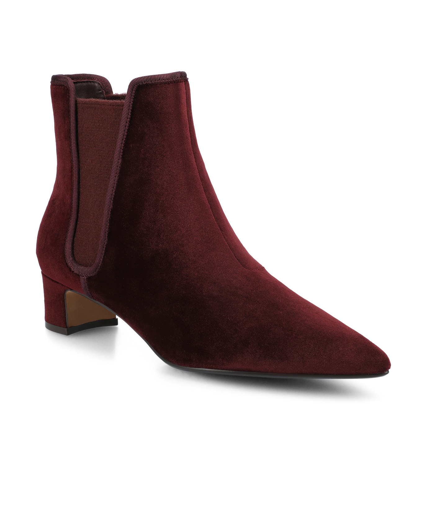 The Goldfinch 40 Chelsea Bootie - Burgundy Velvet