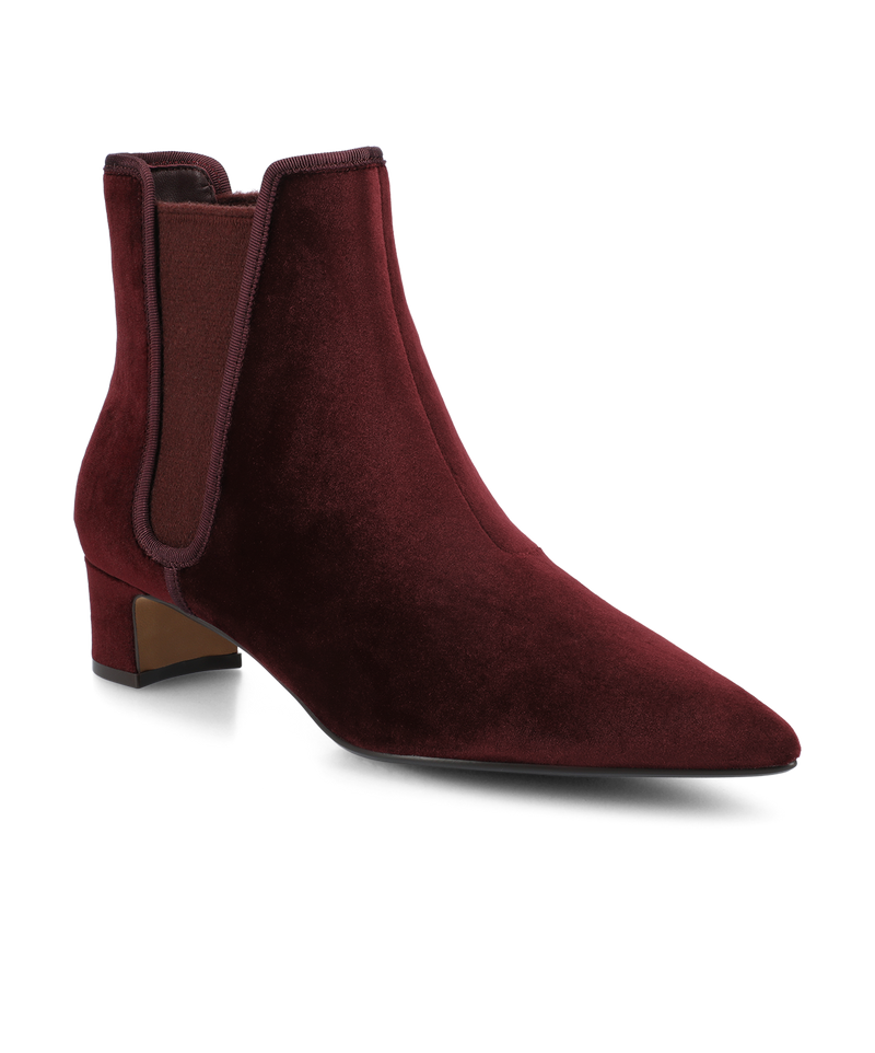 The Goldfinch 40 Chelsea Bootie - Burgundy Velvet