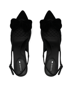The Goldfinch Kitten Heel - Black Velvet Mesh
