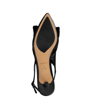 The Goldfinch Kitten Heel - Black Velvet Mesh