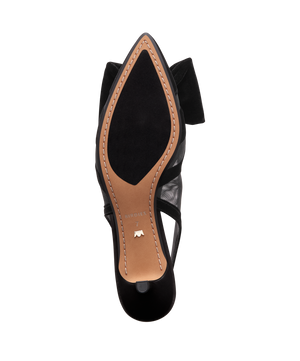 The Goldfinch Kitten Heel - Black Velvet Mesh