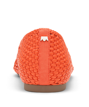 back view of the Goldfinch in Tiger Lily (orange) woven