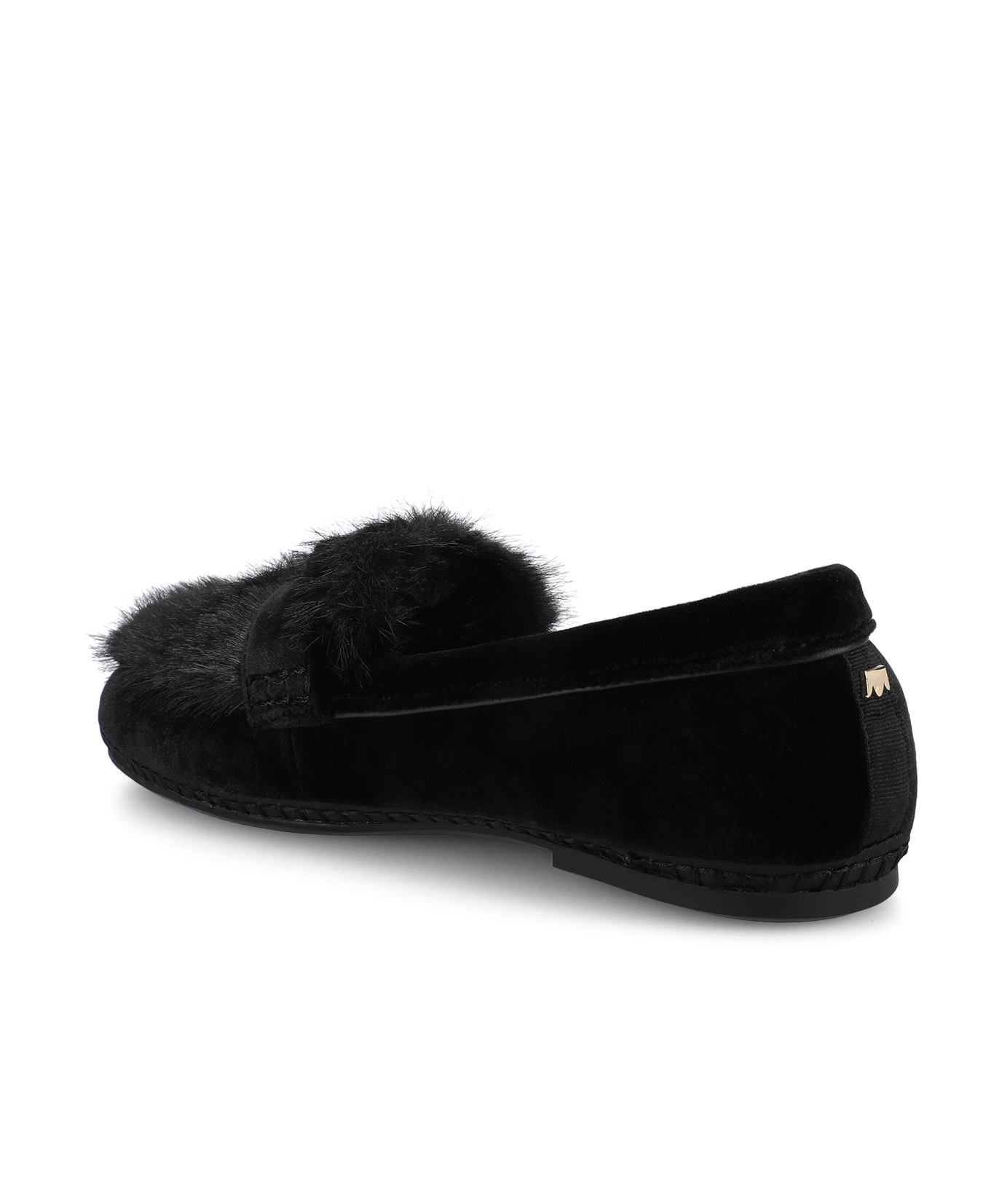 The Heron Loafer Cozy - Black Velvet Faux Fur