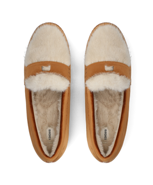 The Heron Loafer Cozy - Tan Velvet Faux Fur