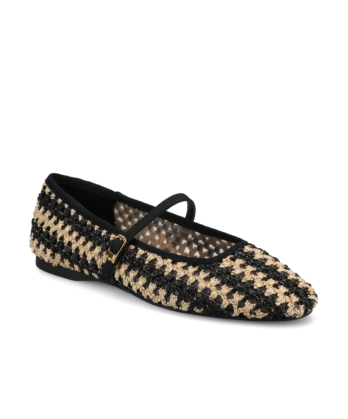The Hummingbird Mary Jane - Black/Natural Openweave The Hummingbird Mary Jane - Black/Natural Openweave
