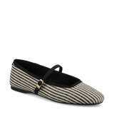 The Hummingbird Mary Jane - Black/Off White Two Tone Raffia