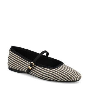 The Hummingbird Mary Jane - Black/Off White Two Tone Raffia