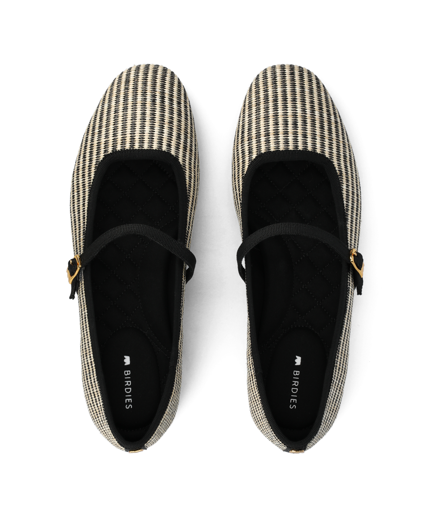 The Hummingbird Mary Jane - Black/Off White Two Tone Raffia