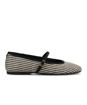 The Hummingbird Mary Jane - Black/Off White Two Tone Raffia
