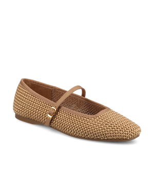 The Hummingbird Mary Jane - Gold Woven Satin