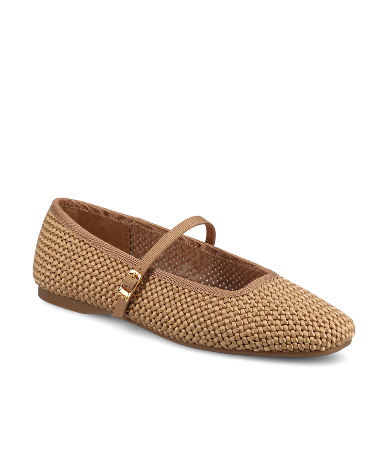 The Hummingbird Mary Jane - Gold Woven Satin