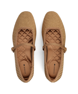 The Hummingbird Mary Jane - Gold Woven Satin