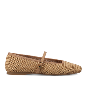 The Hummingbird Mary Jane - Gold Woven Satin