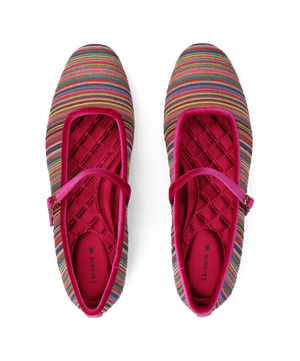 The Hummingbird Mary Jane Grosgrain - Hot Pink Multi Stripe