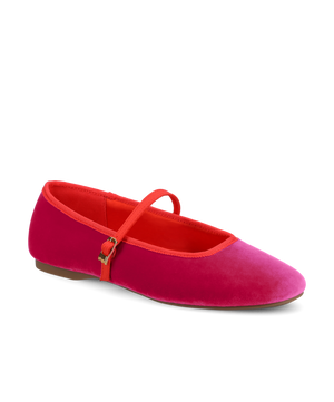 The Hummingbird | Mary Jane Hot Pink Velvet | Women's Ballet Flats | Birdies 9.5 The Hummingbird | Mary Jane Hot Pink Velvet | Women's Ballet Flats | Birdies 9.5