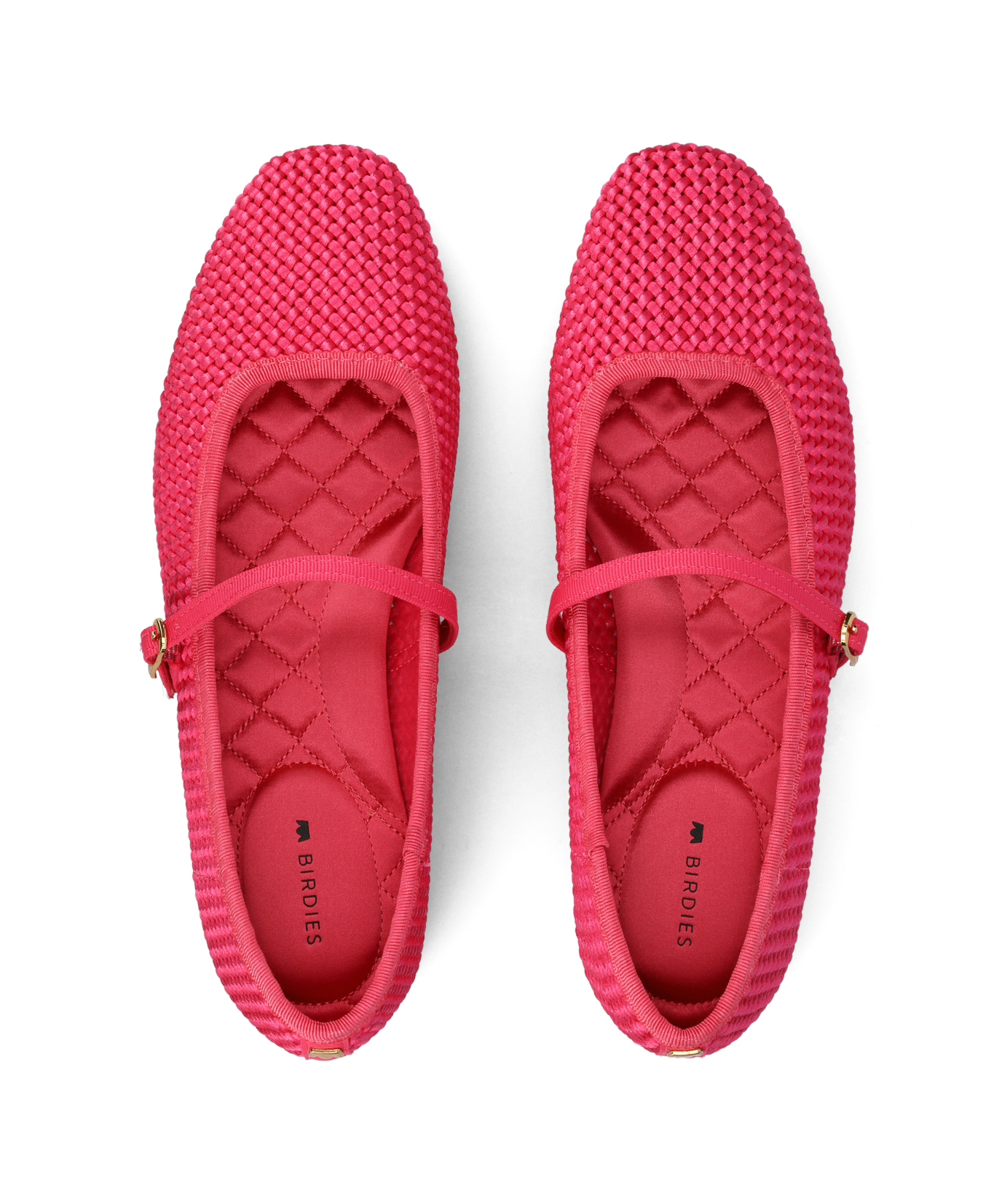 The Hummingbird Mary Jane - Hot Pink Woven Satin