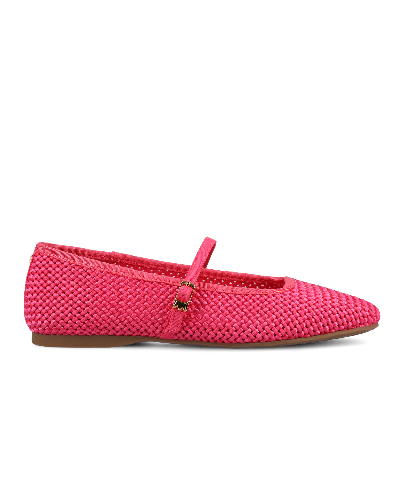 The Hummingbird Mary Jane - Hot Pink Woven Satin