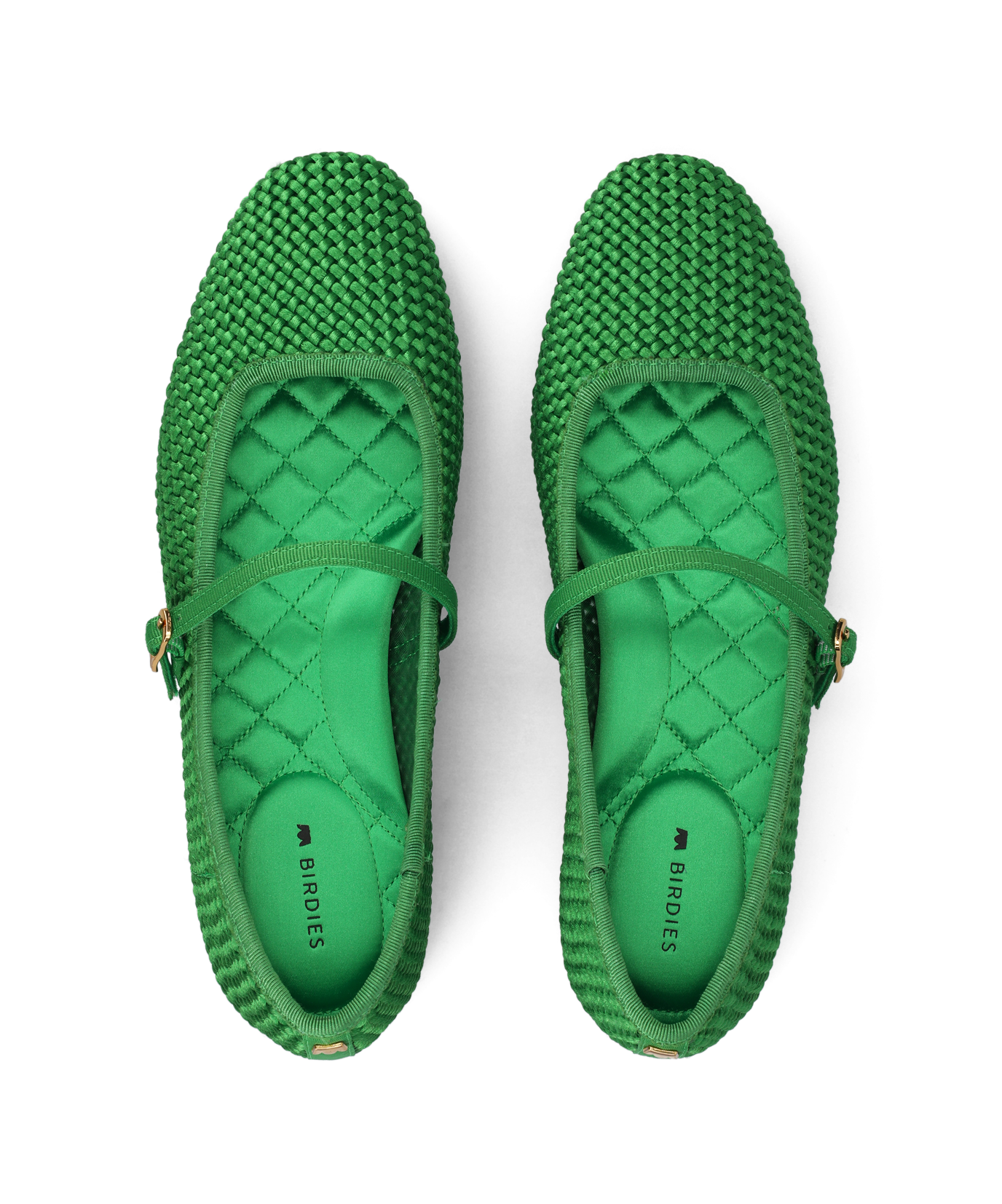 The Hummingbird Mary Jane - Kelly Green Woven Satin