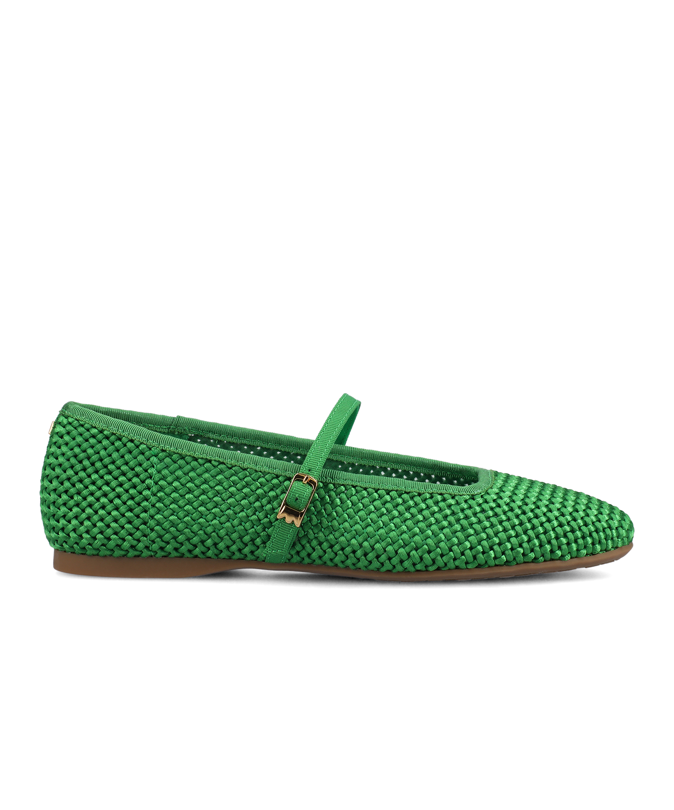 The Hummingbird Mary Jane - Kelly Green Woven Satin
