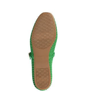 The Hummingbird Mary Jane - Kelly Green Woven Satin