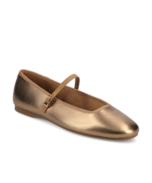 The Hummingbird Mary Jane Vintage Gold Metal Leather