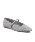 The Hummingbird Mary Jane - Silver Woven Satin