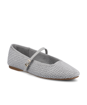 The Hummingbird Mary Jane - Silver Woven Satin