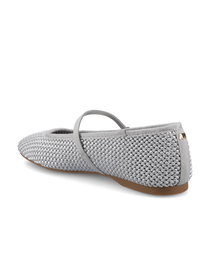 The Hummingbird Mary Jane - Silver Woven Satin