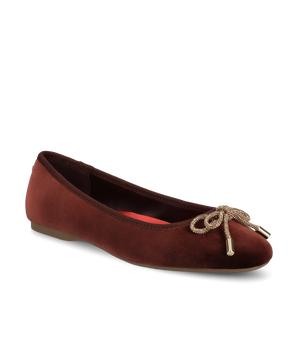 The Hummingbird - Brandy Velvet Jeweled Bow