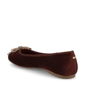 The Hummingbird - Brandy Velvet Jeweled Bow